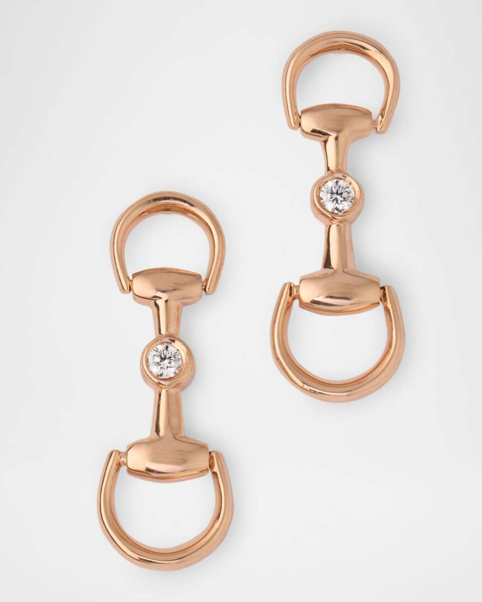 Small Horsebit Diamond Earrings